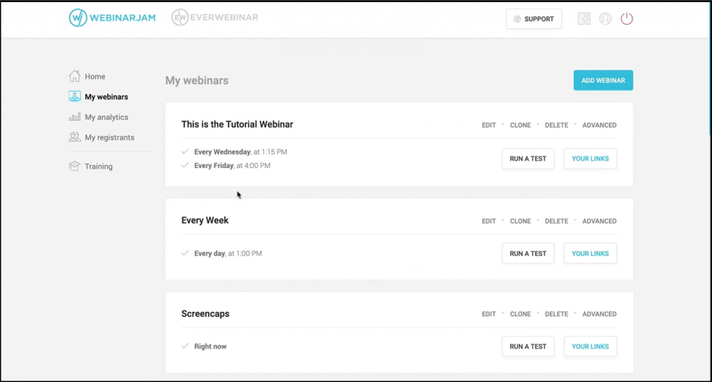 WebinarJam-dashboard